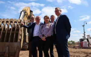 From-left-Chris-Miller-Director-of-Development-at-Midland-Heart-Richard-Parker-Mayor-of-the-West-Midlands-Donna-Mara-Executive-Assistant-at-McAuliffe-Matt-Moore-CEO-of-Morro-Partnerships-and-Joe-Reeves-Deputy-Chief-Executive-at-Midland-Heart-Affordable-Housing-in-Birmingham