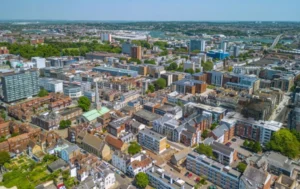 aerial-view-of-downtown-district-of-southampton-england-Children's Services Overspend
