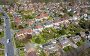 Suburban-neighbourhood-seen-from-above-with-rows-of-houses–What-Is-a-Residential-Care-Home