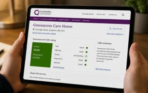 cqc-registered-home-rating-displayed-on-tablet
