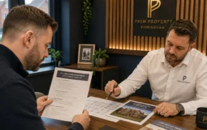 CQC-Care-Home-Inspection-consultation-with-property-specialists-reviewing-care-home-investment-documents-floor-plans-and-due-diligence-paperwork