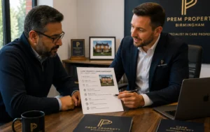 Care-Property-Lease-agreement-discussion-between-a-landlord-and-care-property-specialist-reviewing-lease-terms-and-investment-details