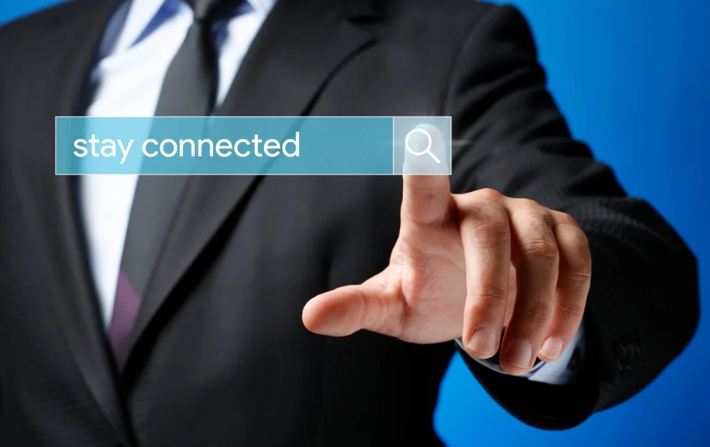 Businessman-touching-virtual-search-bar