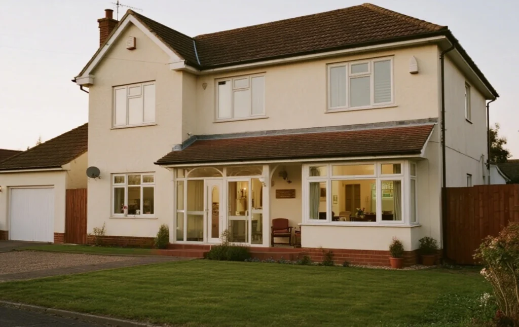 A-two-story-white-house-with-a-large-front-porch-and-well-maintained-lawn