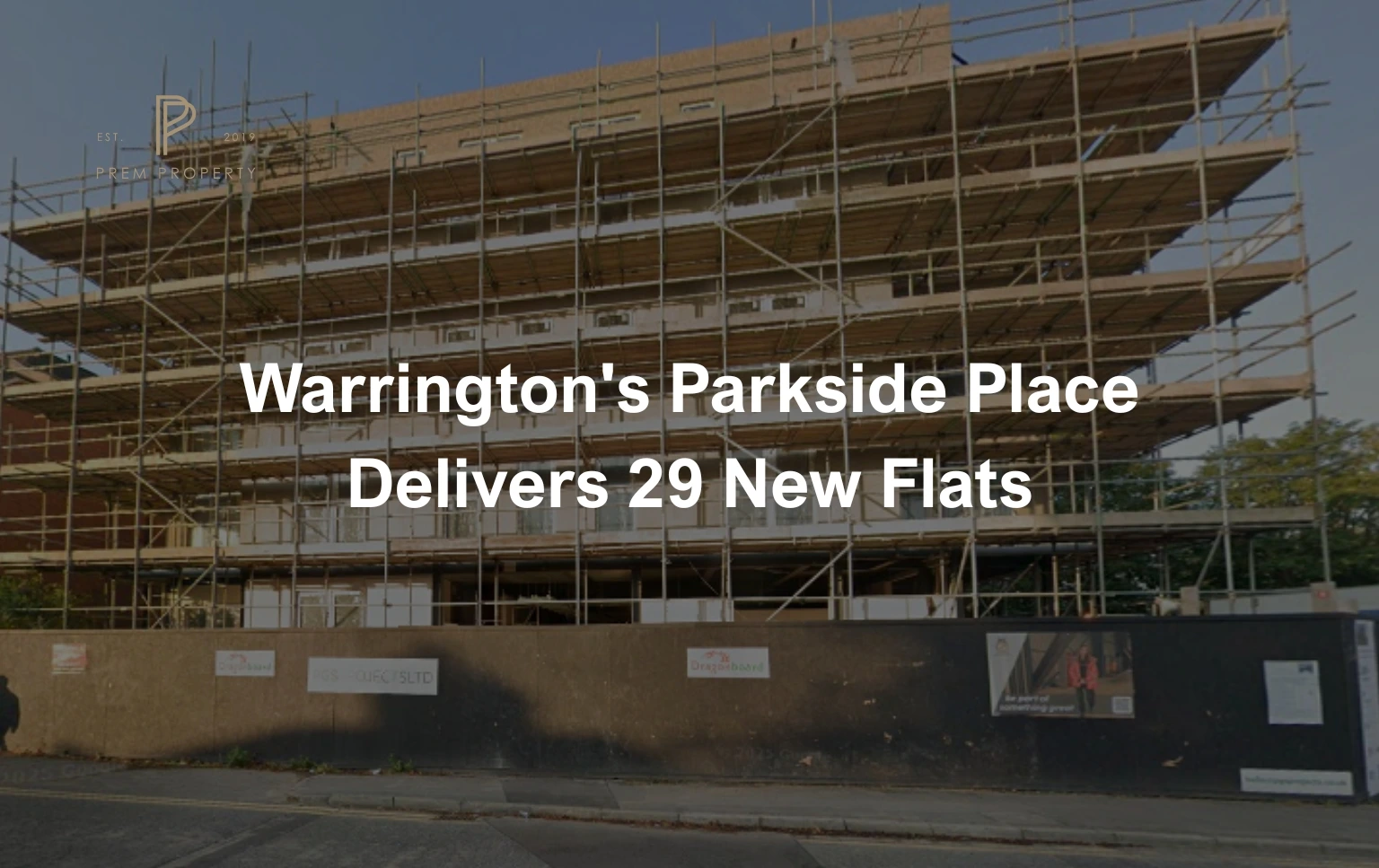 Parkside-Place-Warrington-construction-site-with-scaffolding