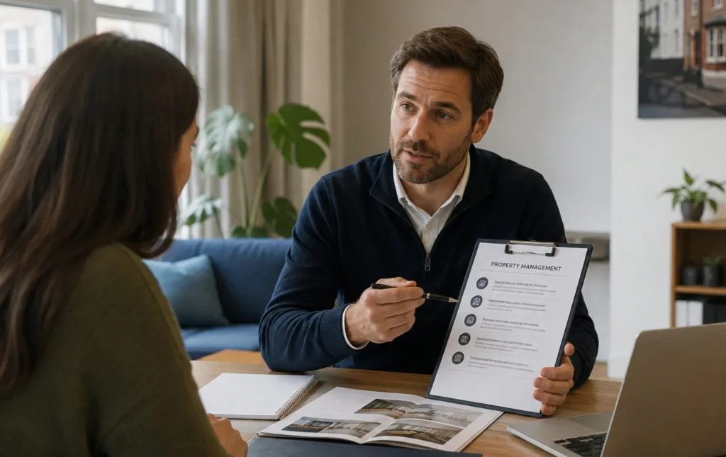 Teignmouth-Road-property-manager-discussing-professional-property-management-and-supported-housing-services-with-property-owner