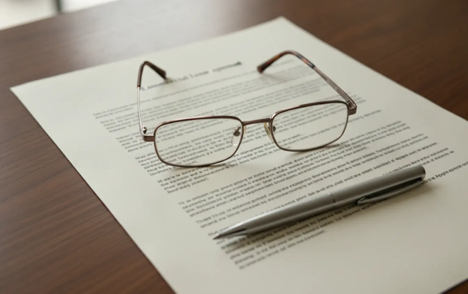 A commercial lease agreement on a desk, representing the need for a secure contract.